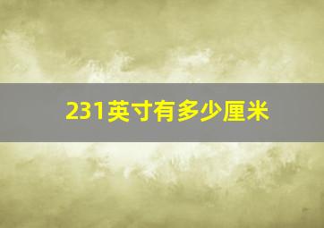 231英寸有多少厘米