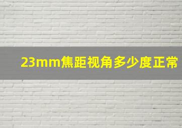 23mm焦距视角多少度正常