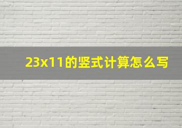 23x11的竖式计算怎么写