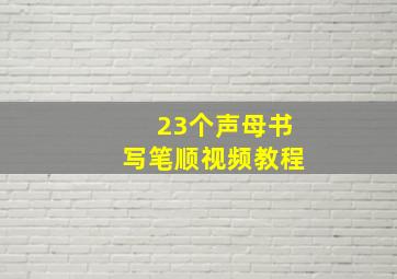 23个声母书写笔顺视频教程