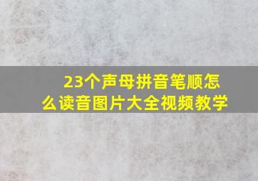 23个声母拼音笔顺怎么读音图片大全视频教学