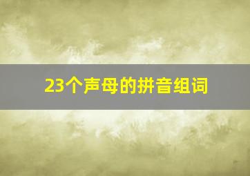 23个声母的拼音组词