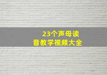 23个声母读音教学视频大全