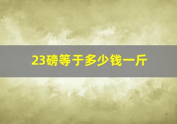 23磅等于多少钱一斤