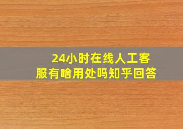 24小时在线人工客服有啥用处吗知乎回答