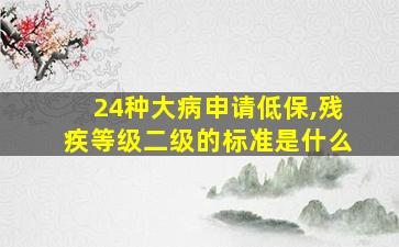 24种大病申请低保,残疾等级二级的标准是什么