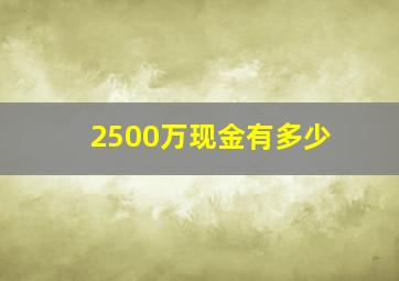 2500万现金有多少