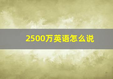 2500万英语怎么说