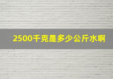 2500千克是多少公斤水啊