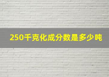 250千克化成分数是多少吨