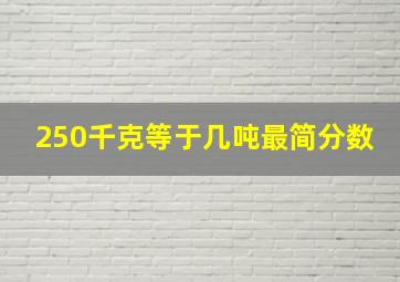 250千克等于几吨最简分数