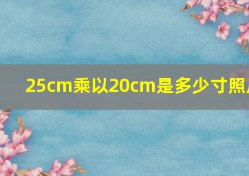 25cm乘以20cm是多少寸照片