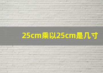 25cm乘以25cm是几寸