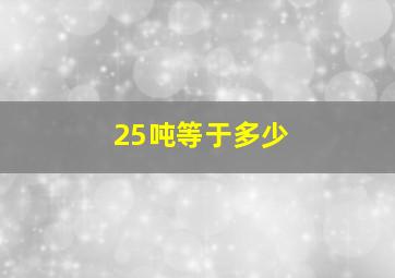 25吨等于多少