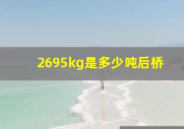 2695kg是多少吨后桥