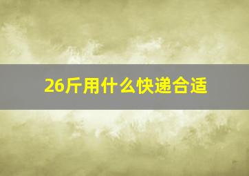 26斤用什么快递合适