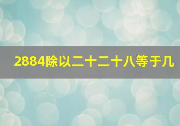 2884除以二十二十八等于几