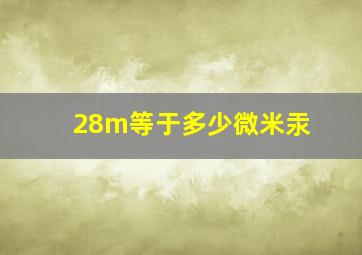 28m等于多少微米汞