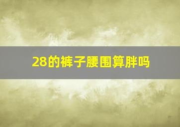 28的裤子腰围算胖吗