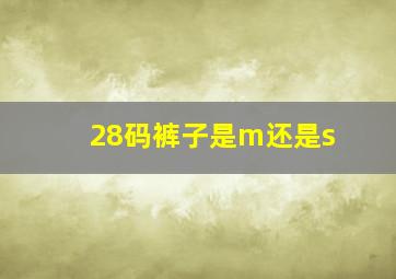 28码裤子是m还是s