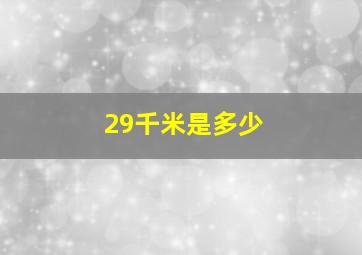 29千米是多少