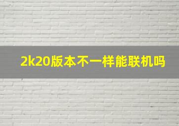 2k20版本不一样能联机吗