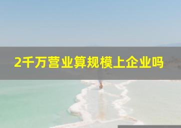 2千万营业算规模上企业吗