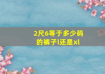 2尺6等于多少码的裤子l还是xl