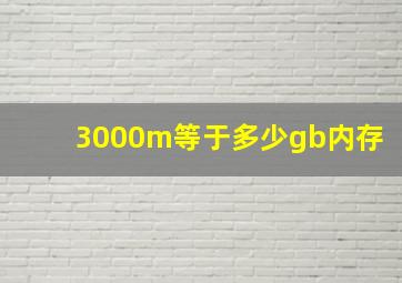 3000m等于多少gb内存