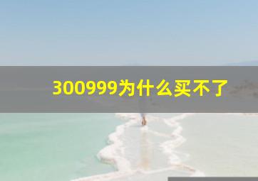 300999为什么买不了