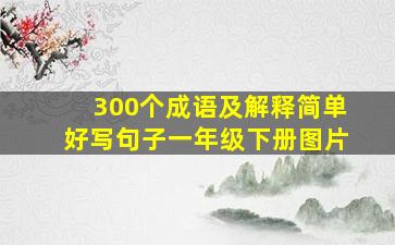 300个成语及解释简单好写句子一年级下册图片