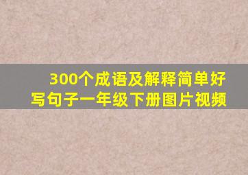 300个成语及解释简单好写句子一年级下册图片视频