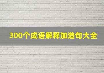 300个成语解释加造句大全