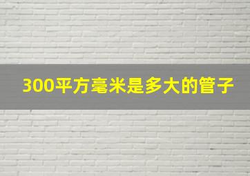 300平方毫米是多大的管子