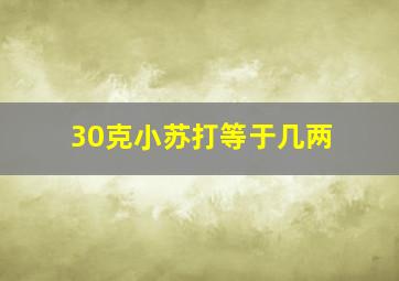 30克小苏打等于几两