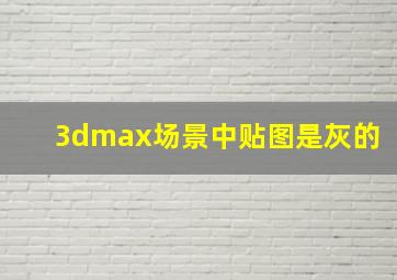 3dmax场景中贴图是灰的