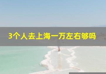 3个人去上海一万左右够吗