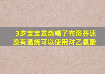 3岁宝宝发烧喝了布洛芬还没有退烧可以使用对乙氨酚