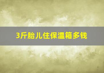 3斤胎儿住保温箱多钱