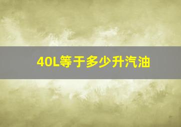 40L等于多少升汽油