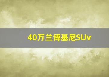 40万兰博基尼SUv