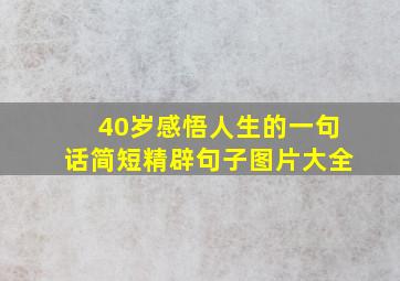 40岁感悟人生的一句话简短精辟句子图片大全