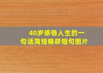 40岁感悟人生的一句话简短精辟短句图片