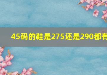 45码的鞋是275还是290都有