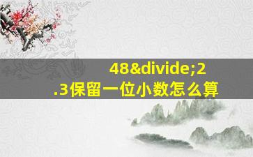 48÷2.3保留一位小数怎么算