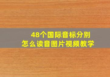 48个国际音标分别怎么读音图片视频教学