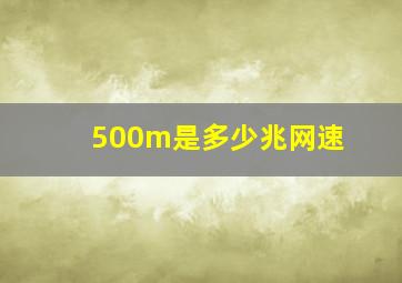 500m是多少兆网速