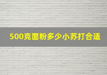 500克面粉多少小苏打合适