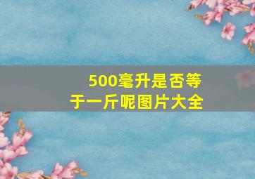 500毫升是否等于一斤呢图片大全