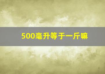 500毫升等于一斤嘛